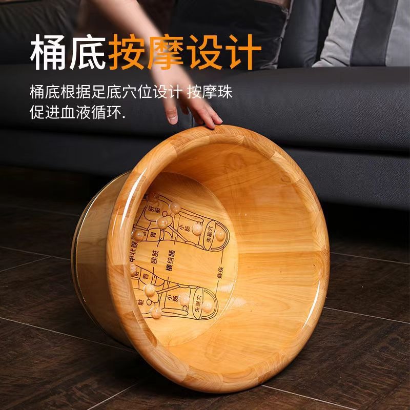 Cedar Wood Foot Soaking Bucket - Spa Massager ulasan dan harga