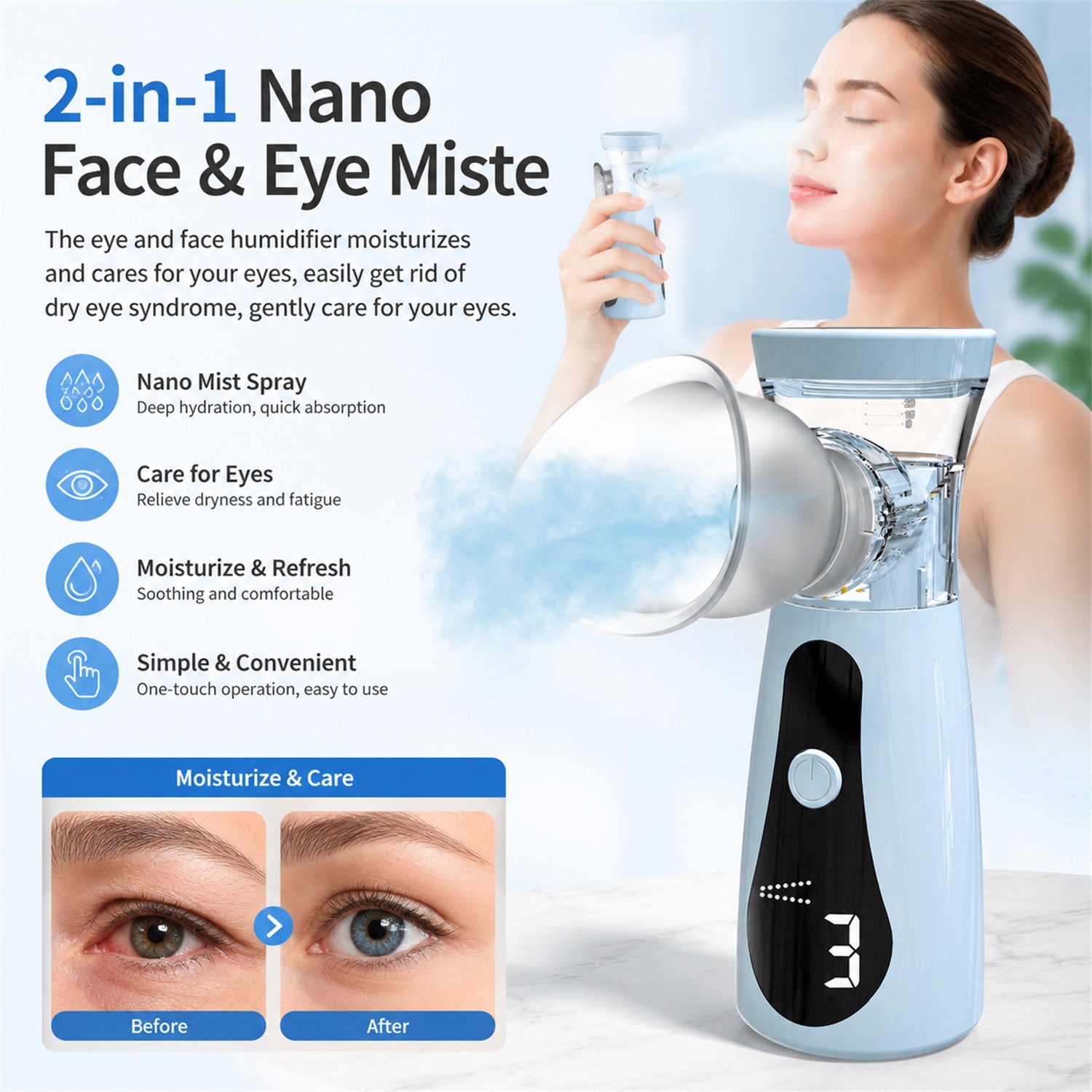 Eye Nano Humidifier Nebulizer  - Face Steamer ulasan dan harga