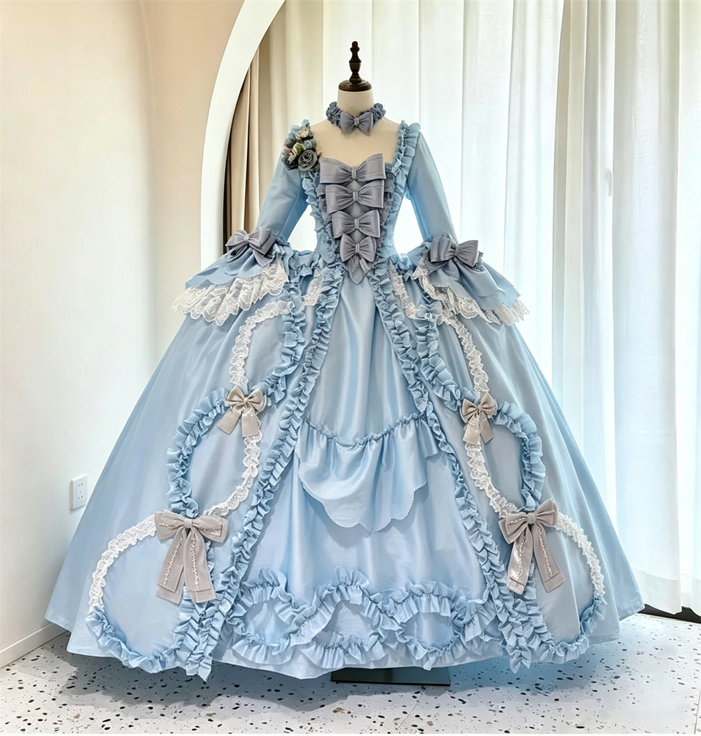 18th Century Rococo Blue Robe  - Bathrobe ulasan dan harga