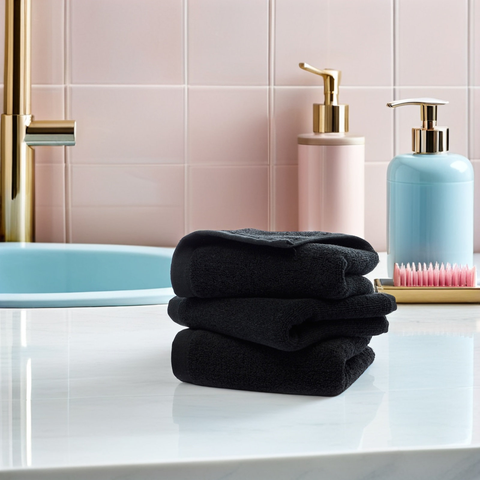 Black Cotton Hand Towel Pure C - Spa Towel ulasan dan harga