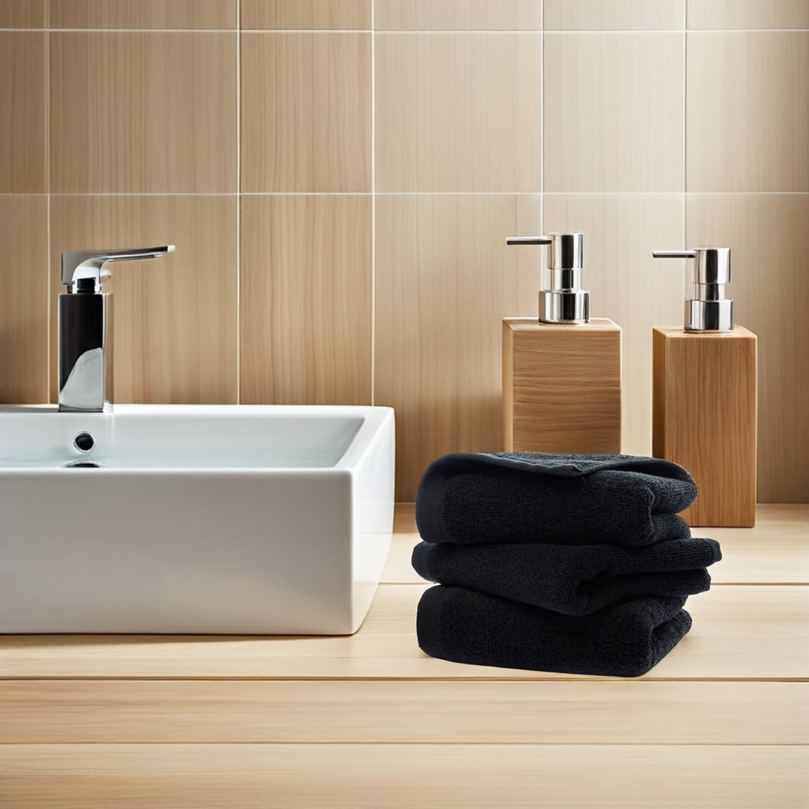 Black Cotton Hand Towel Pure C - Spa Towel ulasan dan harga