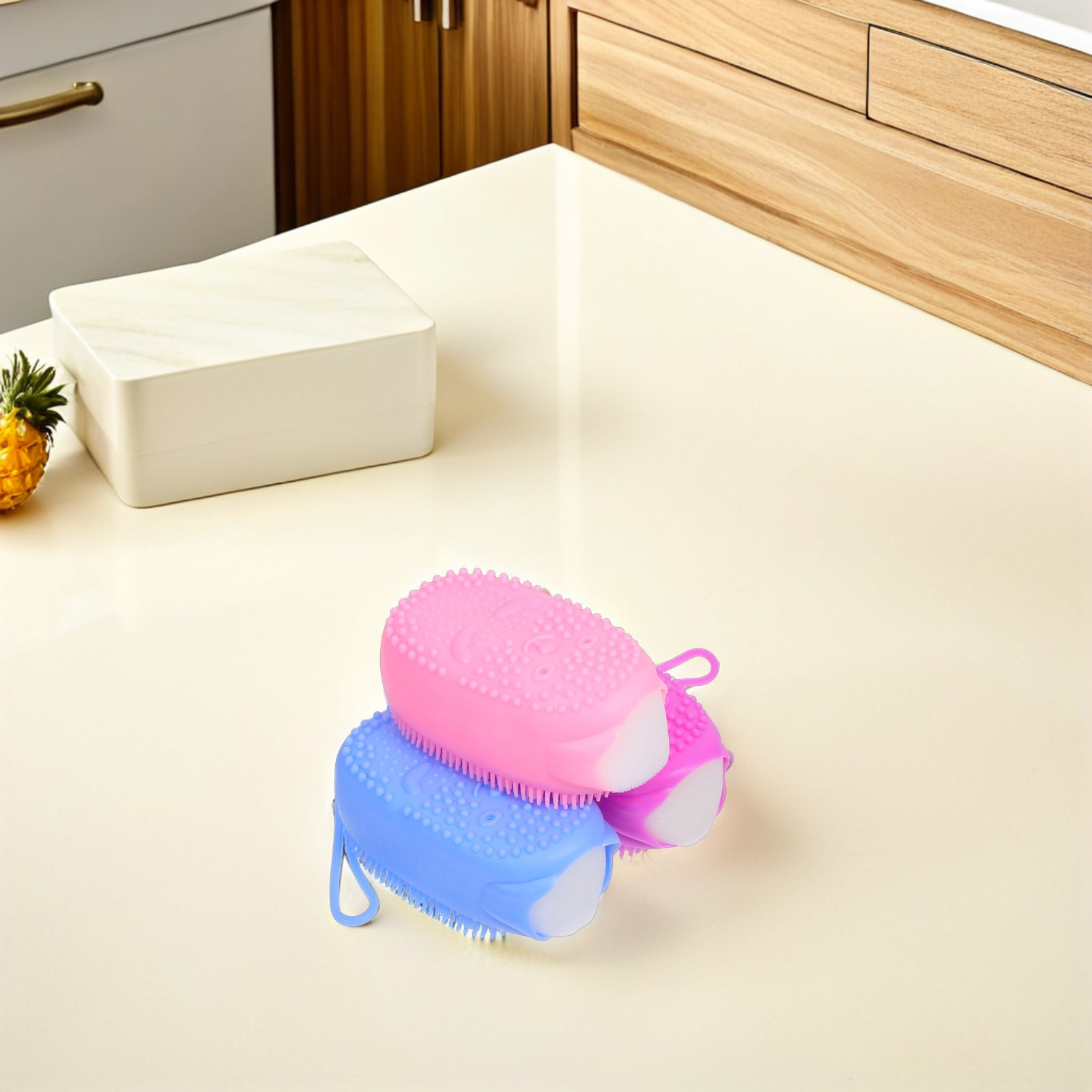 3Pcs Silicone Body Scrubber Du - Body Brush ulasan dan harga