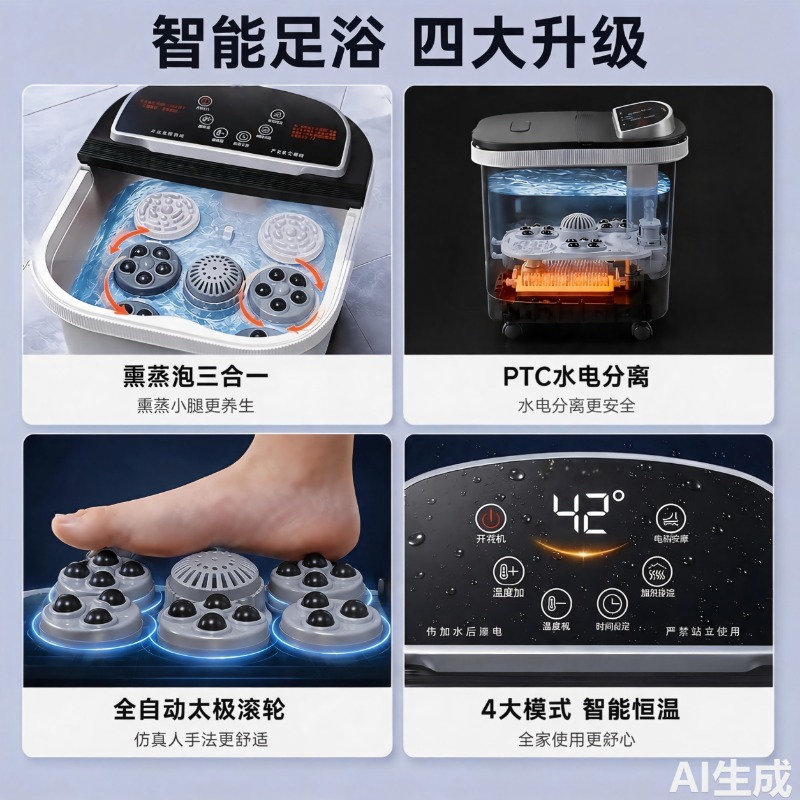Electric Foot Bath Bucket, Con - Spa Massager ulasan dan harga