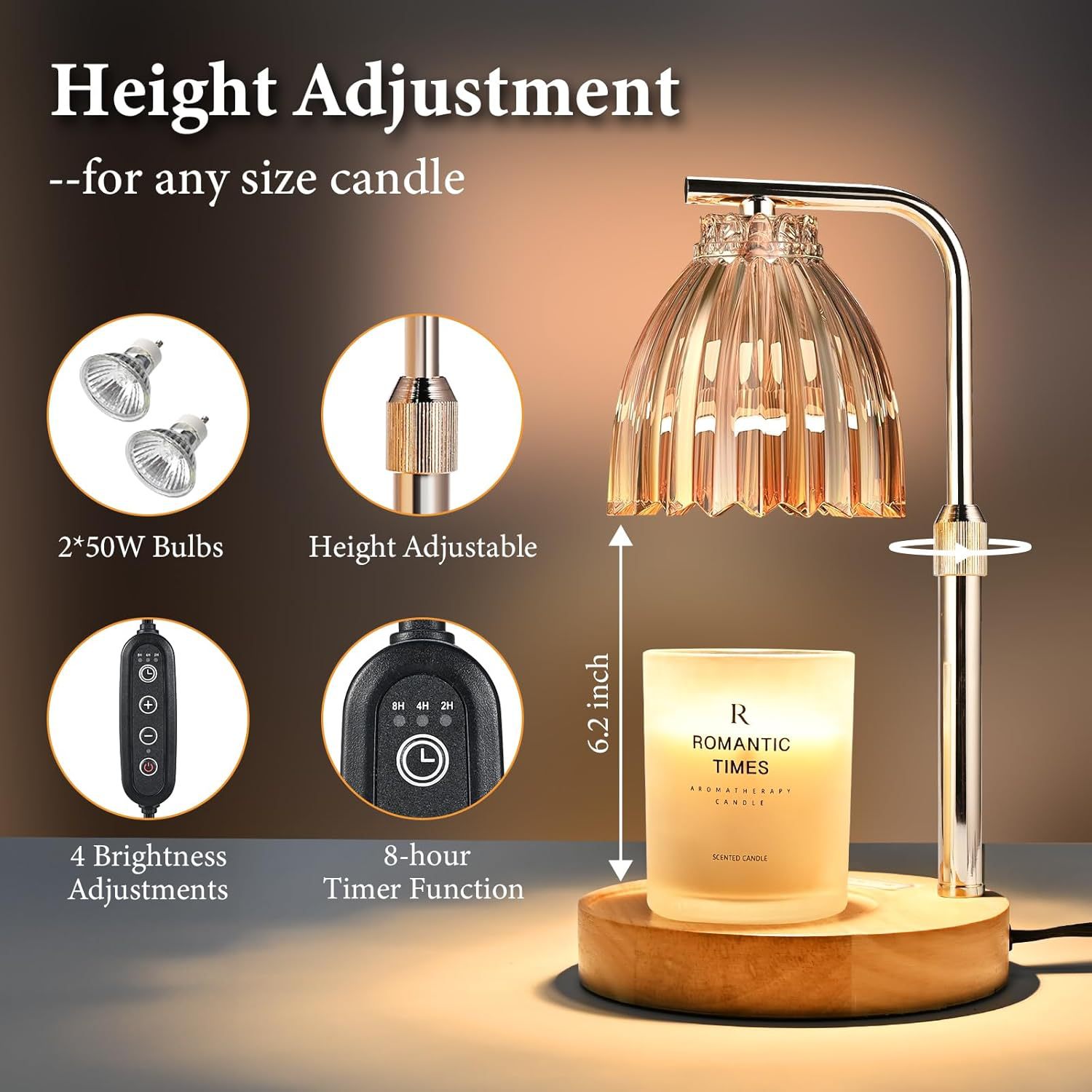 Adjustable Height Aromatherapy - Wax Warmer ulasan dan harga